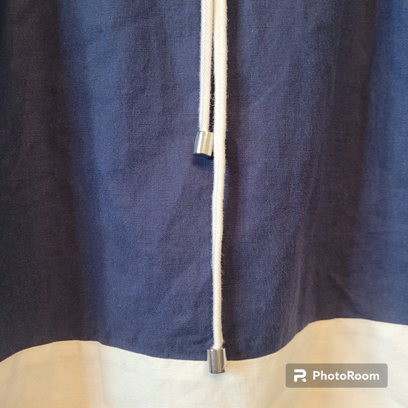 NAUTICA Linen Blend Nautical Dress in Navy and White - Picture 4 of 8